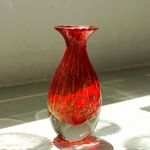 Par de Vasos Mini Tela Vermelho com Ouro