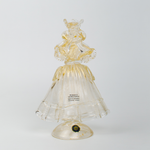 Casal de Murano Transparente com Ouro