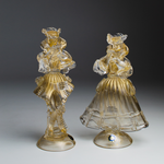 Casal de Murano Transparente com Ouro