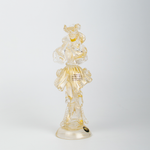 Casal de Murano Transparente com Ouro