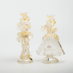 Casal de Murano Transparente com Ouro