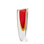 Vaso Triangular nº 2 Bicolor Vermelho com Âmbar