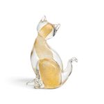Gato Transparente com Ouro Murano
