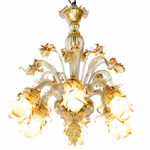 Lustre de Murano Âmbar com Flores
