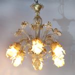 Lustre de Murano Âmbar com Flores