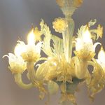 Lustre de Murano Transparente com Ouro 24K
