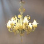 Lustre de Murano Transparente com Ouro 24K
