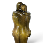  Escultura Amantes Preto com Ouro de Murano