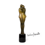  Escultura Amantes Preto com Ouro de Murano