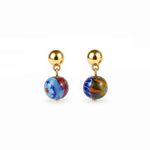 Brinco de Murano Esfera Dourado