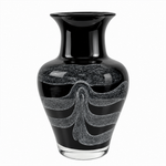 Vaso Preto Leitoso com Desenho Livre Branco