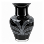 Vaso Preto Leitoso com Desenho Livre Branco