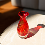 Vaso Mini Alto Tela Vermelho com Ouro