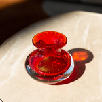 Vaso Mini Baixo Tela Vermelho com Ouro