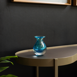 Vaso Mini Médio Tela Água-marinha com Ouro