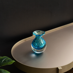 Vaso Mini Médio Tela Água-marinha com Ouro