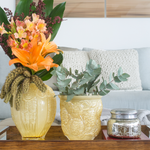 Cachepot Vaso Flores Âmbar Leitoso