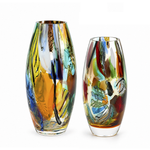 Par de Vasos Oliva P e G Hippie I Arte Abstrata