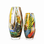 Par de Vasos Oliva P e G Hippie II Arte Abstrata