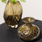 Vaso Mini Baixo Tela Fumê com Ouro