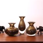 Vaso Mini Baixo Tela Fumê com Ouro