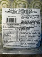 Rondeli Artesanal de Massa Verde com Queijo Minas e Cebolinha - 1 Kg