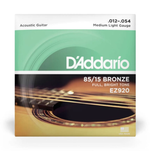 Encordoamento 12-54 Violão Daddario Bronze EZ920