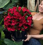 Arranjo Só Rosas com Folhagem