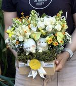 Arranjo Caixa Quadrada com Bichinhos - KIDS - Especial Gêmeos