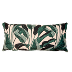 Almofada Baguete Folhagens em Verde com Enchimento 52 x 24 cm 