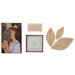 Kit Decorativo de Parede com Quadro Nature, Quadro Sêneca, Acrílico Bordado e Folhas de Palha