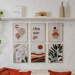 Kit com 6 Quadros Decorativos 30x40 cm - Botânico, Frases e Formas Orgânicas
