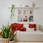 Kit com 6 Quadros Decorativos 30x40 cm - Botânico, Frases e Formas Orgânicas