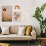 Kit Decorativo de Parede com Quadros A Vida É Tão Rara e Balões, Macramê Rainbow e Painel Love