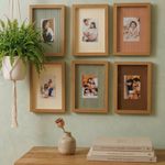 Quadro Personalizado Memórias: Sua Foto em Moldura Caixa com Fundo Listrado Verde e Vidro