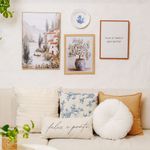 Quadro Decorativo Flores em Vaso Moldura em Madeira - 30x40cm