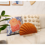 Kit de Almofadas Flor de Tangerina e Pompons