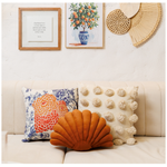 Kit de Almofadas Flor de Tangerina e Pompons