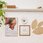 Quadro Decorativo Folha Botânica com Frase Fernando Pessoa 60x40cm 