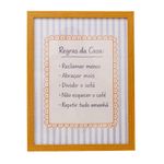 Quadro Decorativo Regras da Casa 30x40cm Moldura em Madeira com Vidro