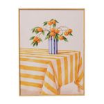 Quadro Decorativo Tangerinas em Vaso 30x40 cm com Moldura Filete para Sala e Quarto