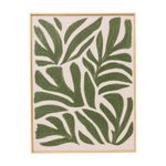 Quadro Decorativo Folhagens Abstratas Verde 30x40cm  Moldura Filete