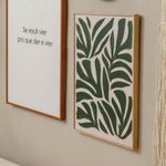 Quadro Decorativo Folhagens Abstratas Verde 30x40cm  Moldura Filete