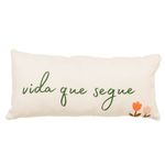 Almofada Baguete Vida que Segue em Tecido Bouclé Off White