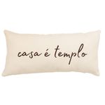 Almofada Baguete Casa é Templo Tecido em Bouclé Off White