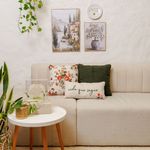 Almofada Decorativa Floral Vintage 45x45cm em Tecido Bouclé
