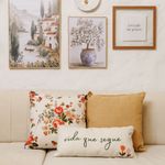 Almofada Decorativa Floral Vintage 45x45cm em Tecido Bouclé