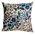 Almofada Floral Jardim Encantado Azul 45x45cm com Enchimento