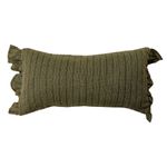 Almofada Decorativa Retangular Verde Oliva com Babados 30x60cm 
