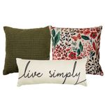 Kit  Almofadas Decorativas Live Simply, Jardim  e Verde Musgo com Enchimento